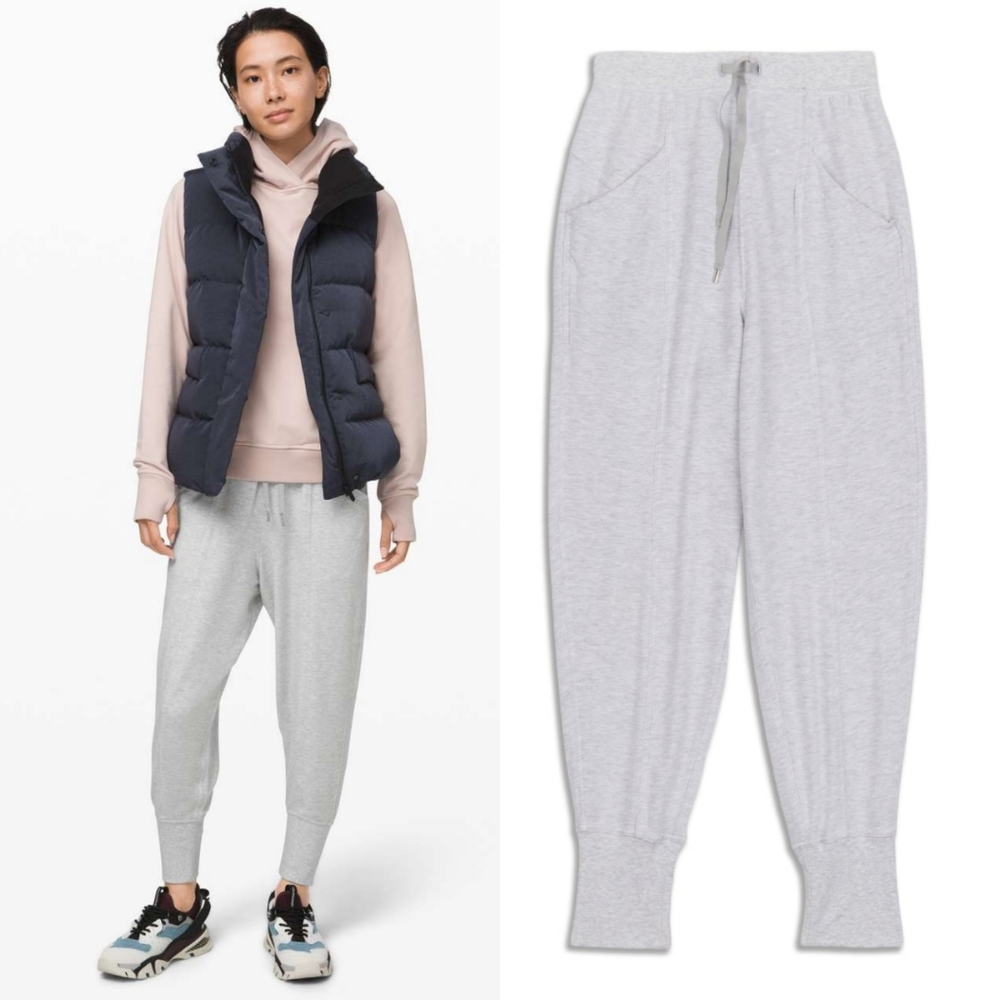 Lululemon Still Chill Jogger Pant Heathered Core Ultra Light Grey size 6 Slouchy